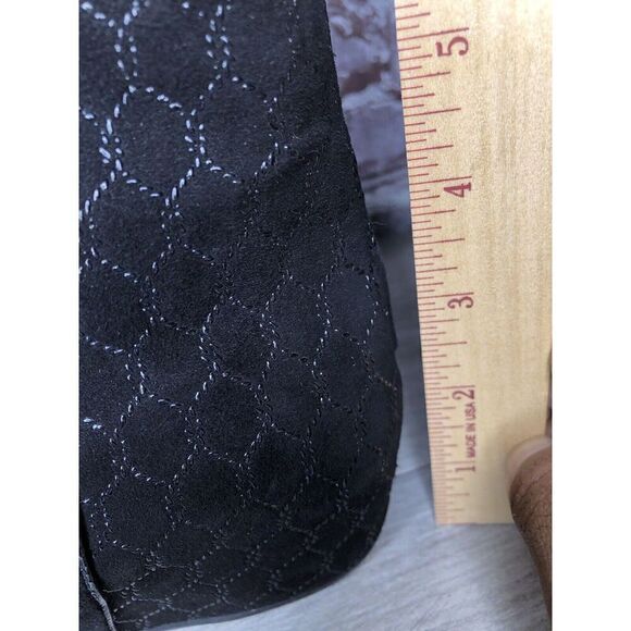 Aquatalia Black Suede Leather Wedge Back Zipper Booties Women’s Sz 8M US/38.5EU - Picture 14 of 16